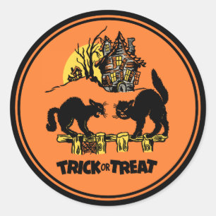 Vintage Halloween Trick Or Treat Sticker