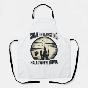 Vintage Halloween Trivia Ghost Moon Shirt Design_1 Apron