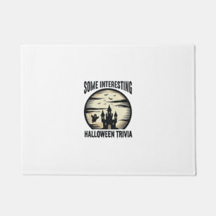 Vintage Halloween Trivia Ghost Moon Shirt Design_1 Doormat