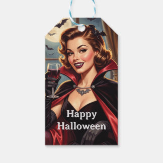 Vintage Halloween Vampire Pin-up | Personalise Gift Tags