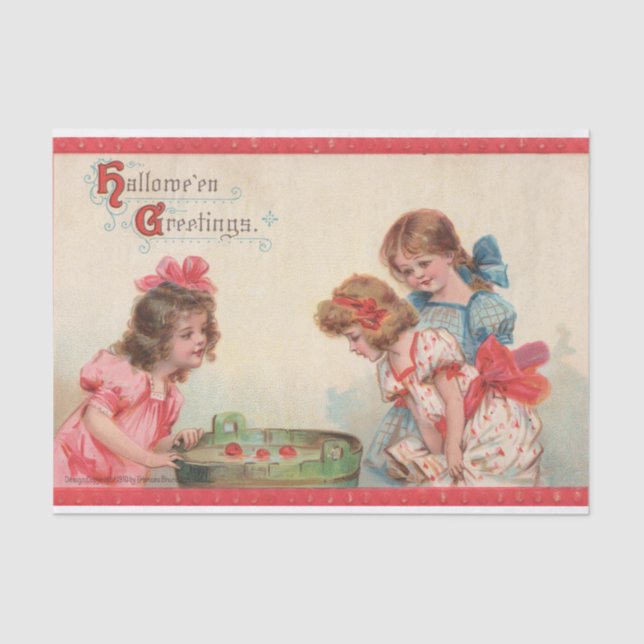 Vintage Halloween Victorian Edwardian Decoupage Tissue Paper (Front)