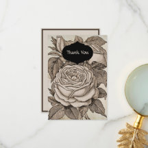 Vintage Halloween Victorian Gothic Rose in Sepia