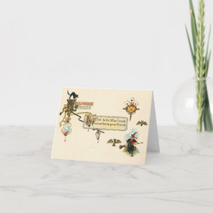 Vintage Hallowe'en Warnings Greeting Card