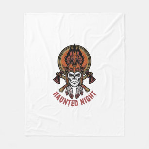 Vintage Halloween Warrior Engraving Graphic for Wh Fleece Blanket