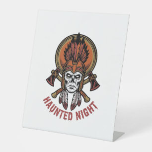 Vintage Halloween Warrior Engraving Graphic for Wh Pedestal Sign
