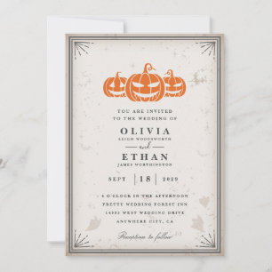 vintage halloween wedding invitations