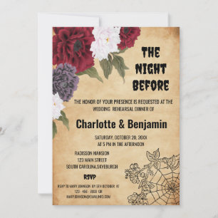 Vintage Halloween Wedding Rehearsal Dinner Invitation
