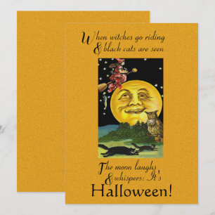 Vintage Halloween When Witches go Riding Card