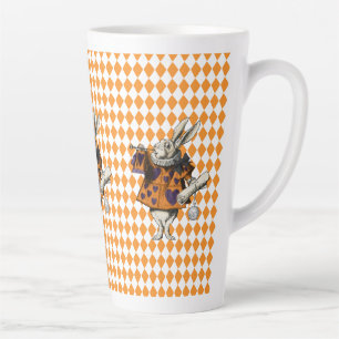 Vintage Halloween White Rabbit Alice In Wonderland Latte Mug