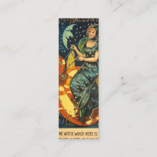 Vintage Halloween Witch Bookmark  Mini Business Card