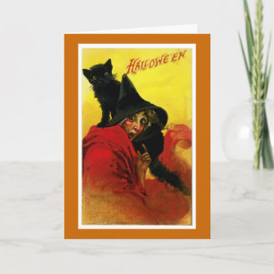 Vintage Halloween Witch Card
