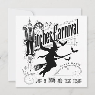 Vintage Halloween Witch Card
