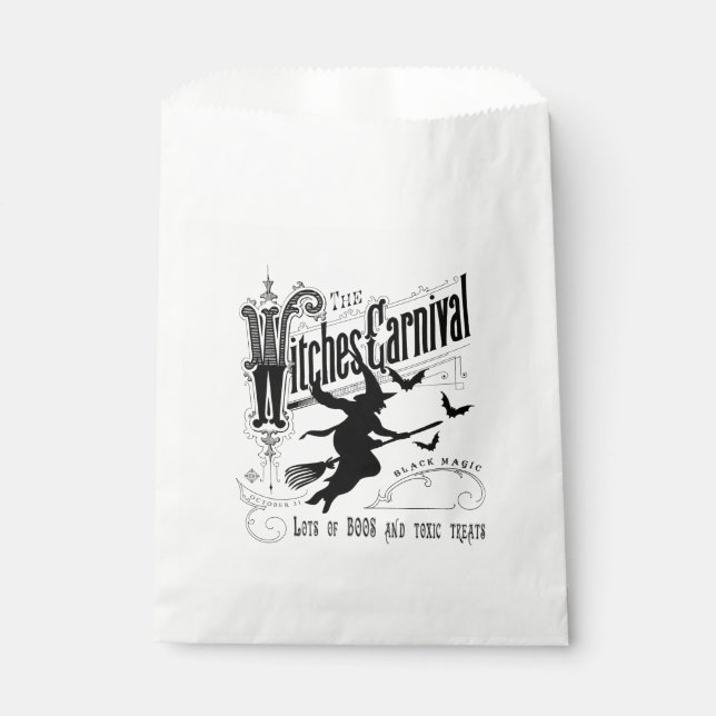 Vintage Halloween Witch Favour Bags (Front)