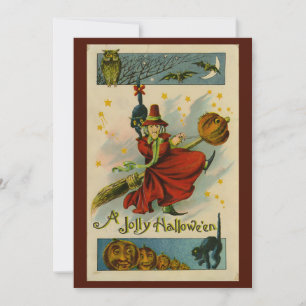 Vintage Halloween Witch Invitation