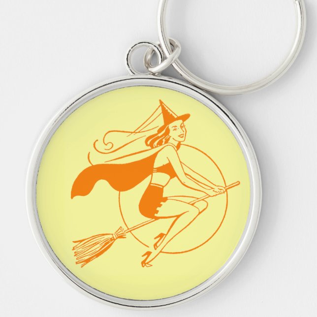 Vintage Halloween Witch Key Ring (Front)