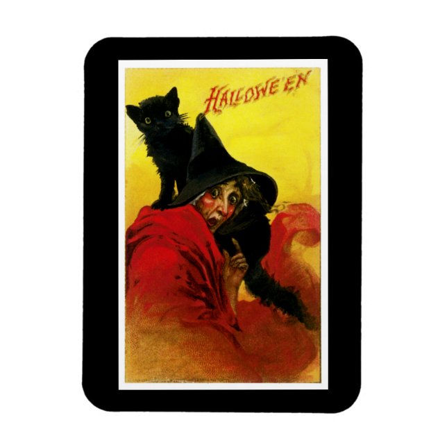 Vintage Halloween Witch Magnet (Vertical)