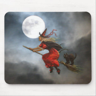 Vintage Halloween Witch Mousepad