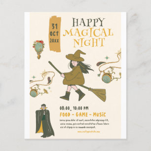 Vintage Halloween Witch Party,  Halloween Party Flyer