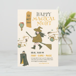 Vintage Halloween Witch Party, Halloween Party Invitation
