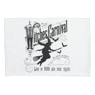 Vintage Halloween Witch Pillowcase
