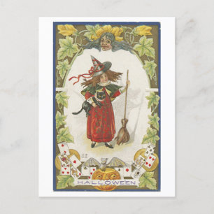 Vintage Halloween Witch Postcard