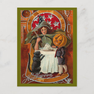 Vintage Halloween Witch Postcard