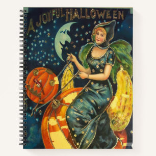 Vintage Halloween Witch Poster Notebook