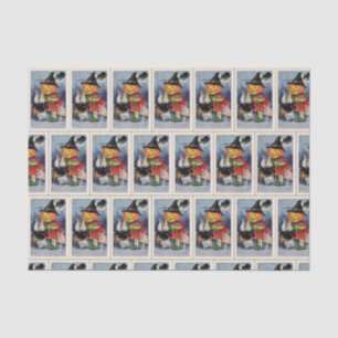 Vintage Halloween witch pumpkin party tissue Tissue Paper