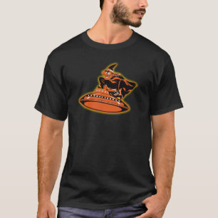 Vintage Halloween Witch Riding A Flying Saucer! T-Shirt
