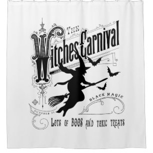 Vintage Halloween Witch Shower Curtain