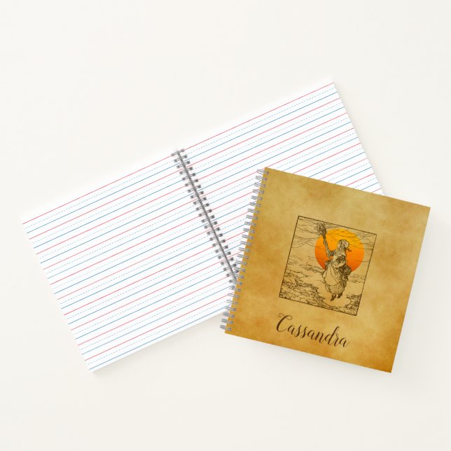 Vintage Halloween Witch Spiral Notebook (Inside)