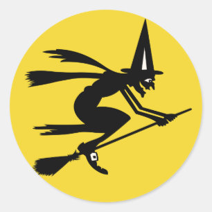 Vintage Halloween Witch Sticker