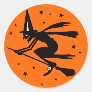 Vintage Halloween Witch Sticker