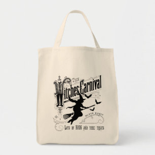 Vintage Halloween Witch Tote Bag