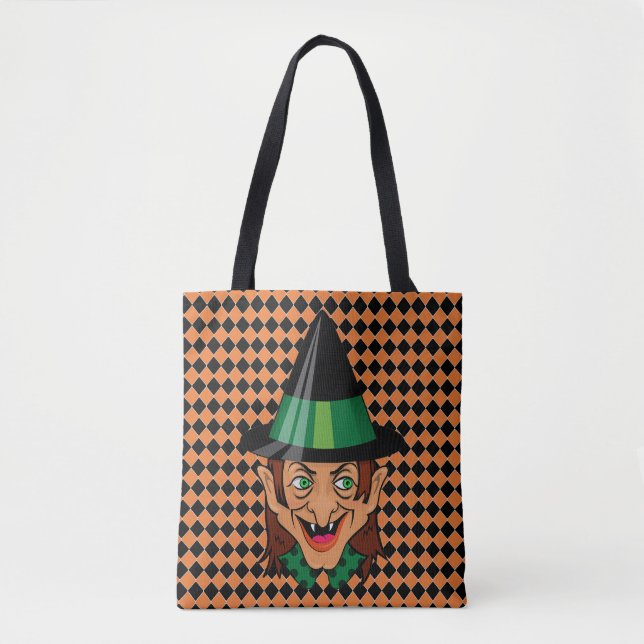 Vintage Halloween Witch  Tote Bag (Front)