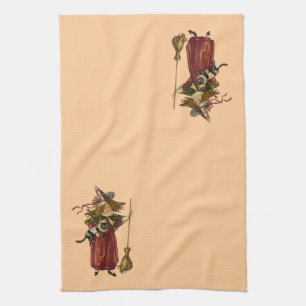 Vintage Halloween Witch Towels