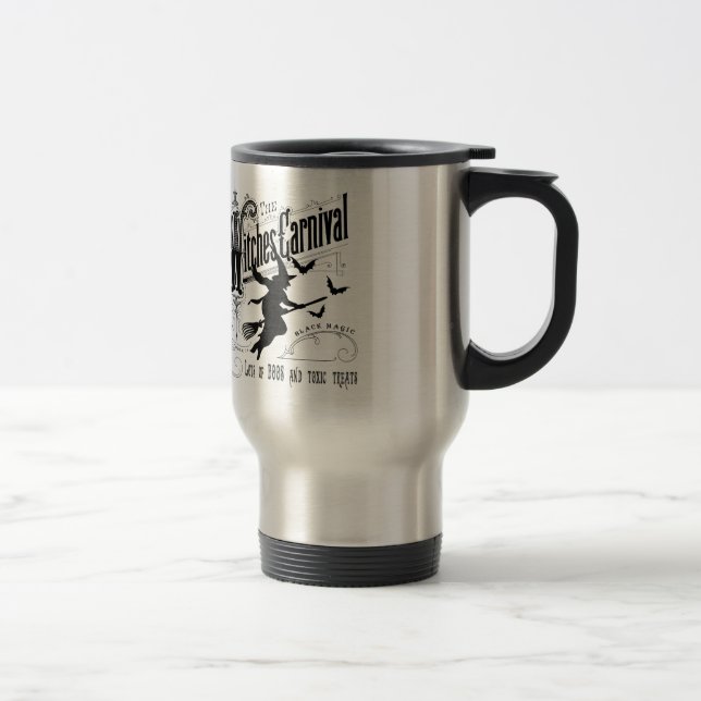 Vintage Halloween Witch Travel Mug (Right)