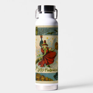 Vintage Halloween Witch  Water Bottle
