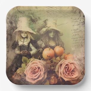 Vintage Halloween Witchcraft (1) Paper Plate
