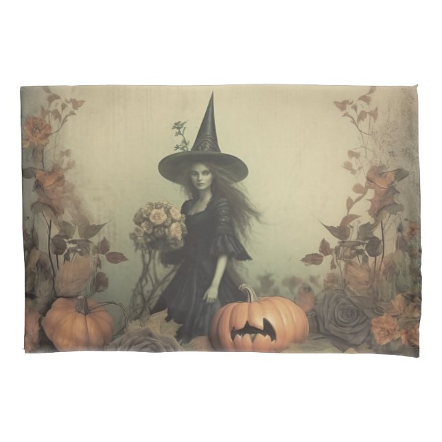 Vintage Halloween Witchcraft (3) Pillowcase (Front-Left)