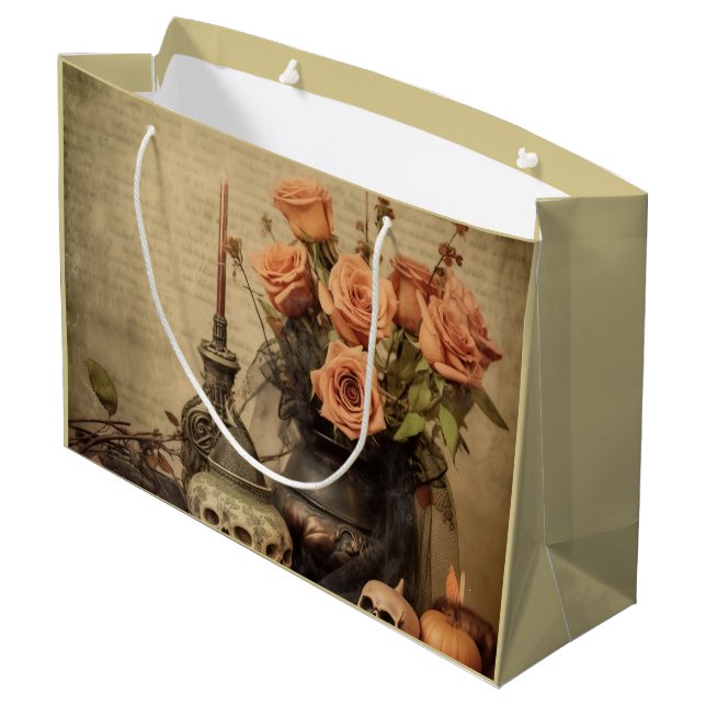 Vintage Halloween Witchcraft (4) Large Gift Bag (Back Angled)