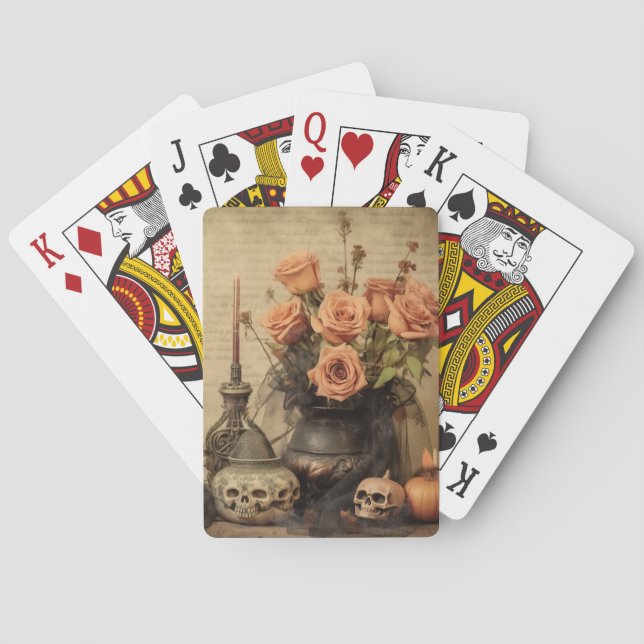 Vintage Halloween Witchcraft (4) Playing Cards (Back)