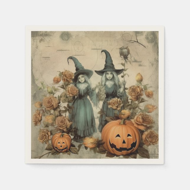 Vintage Halloween Witchcraft (6) Napkin (Front)