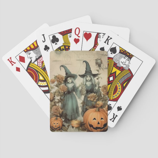 Vintage Halloween Witchcraft (6) Playing Cards (Back)