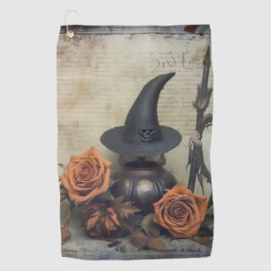 Vintage Halloween Witchcraft (8) Golf Towel