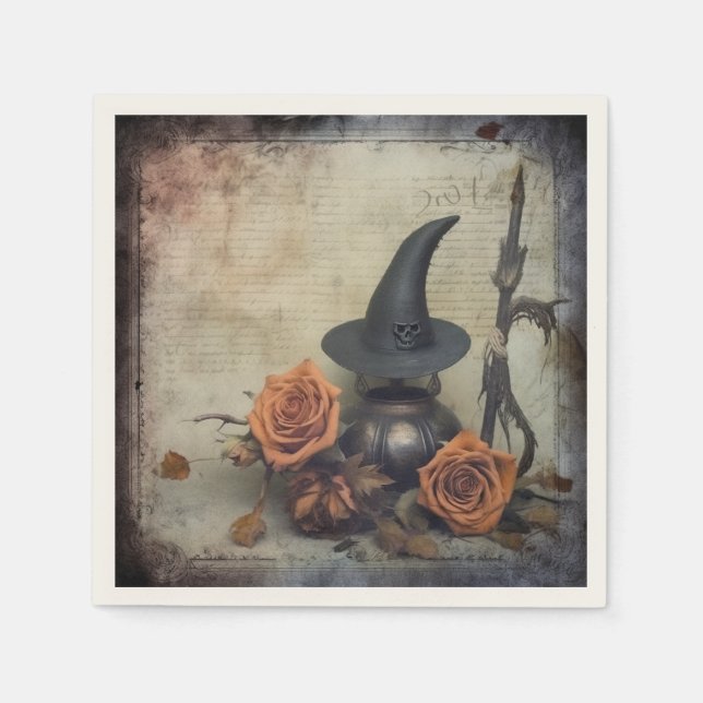 Vintage Halloween Witchcraft (8) Napkin (Front)