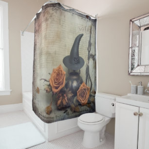 Vintage Halloween Witchcraft (8) Shower Curtain