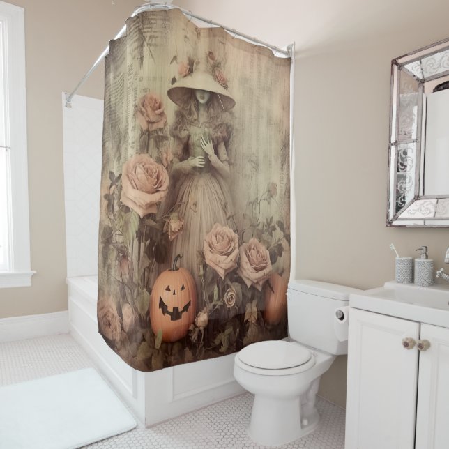 Vintage Halloween Witchcraft (9) Shower Curtain (In Situ)