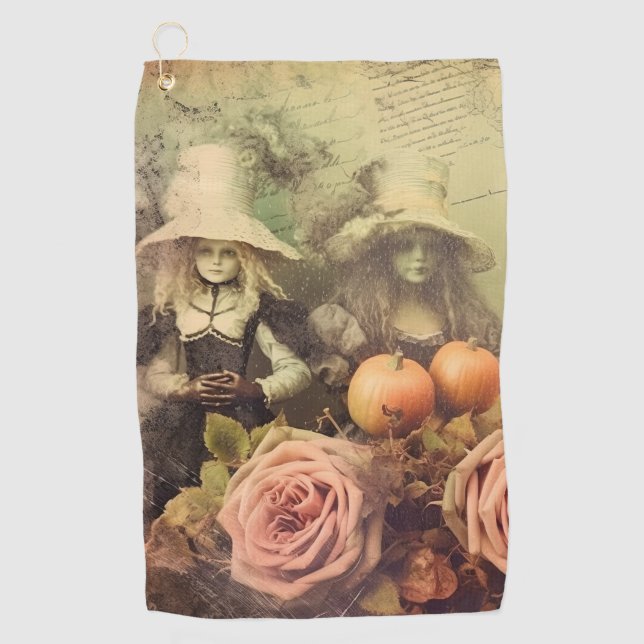 Vintage Halloween Witchcraft Golf Towel (Front)
