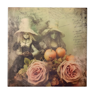 Vintage Halloween Witchcraft Tile